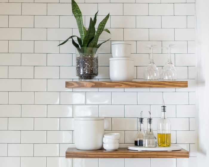 floating kitchen shelves