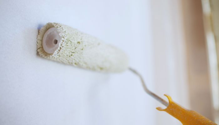 paint roller on the wall